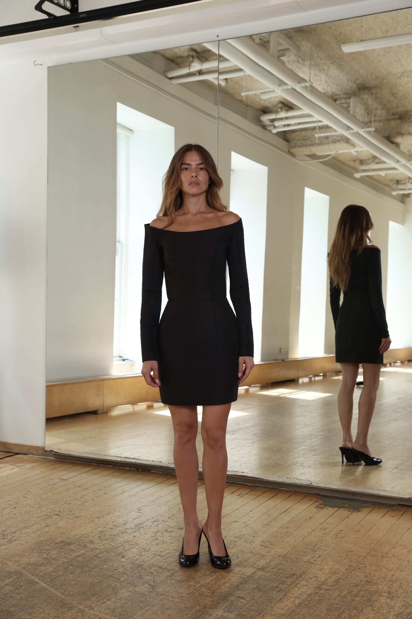 Off-the-Shoulder Structured Mini Dress